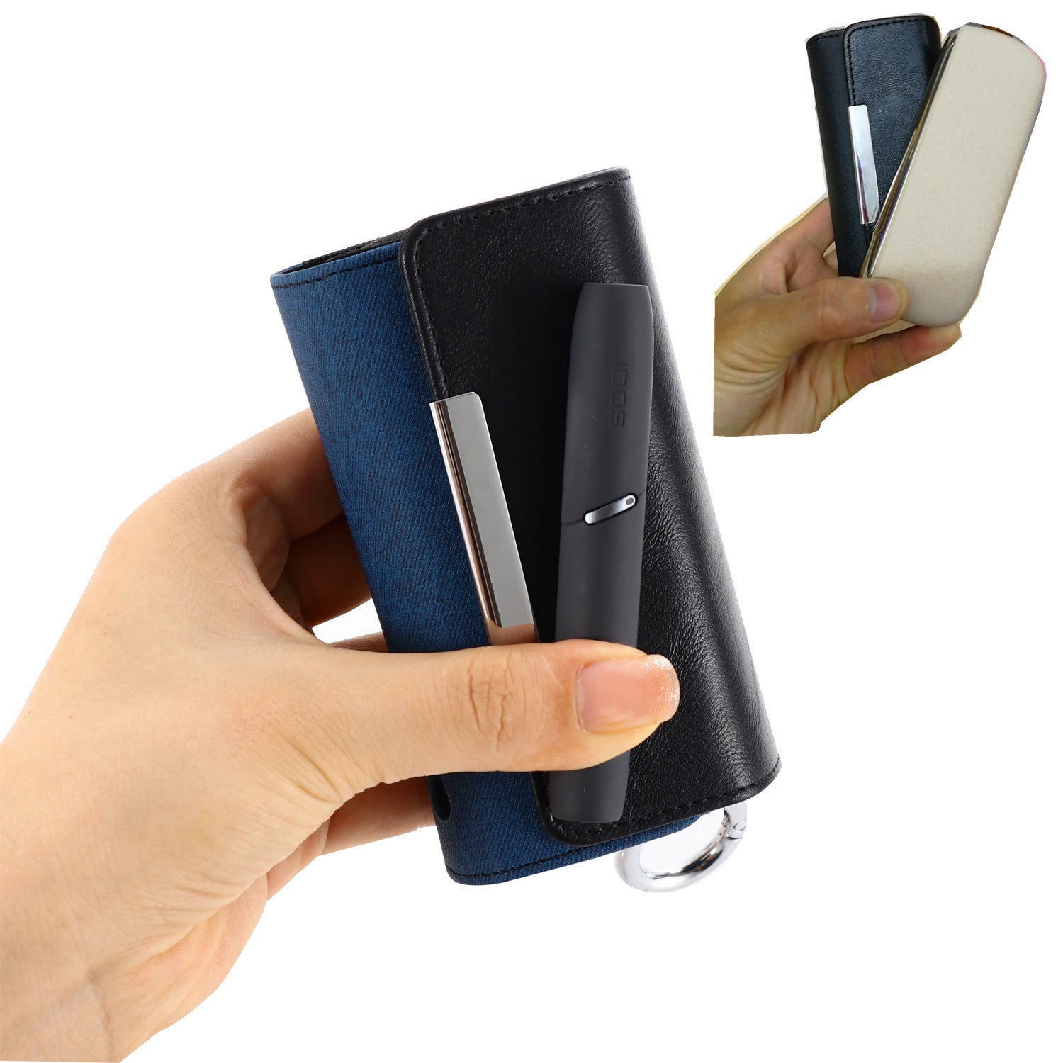 Case for IQOS 3 / 3 Duo , PU Leather Electronic Cigarette Storage Bag with Hook Case for IQOS 3 / 3 Duo , PU Leather Electronic Cigarette Storage Bag with Hook